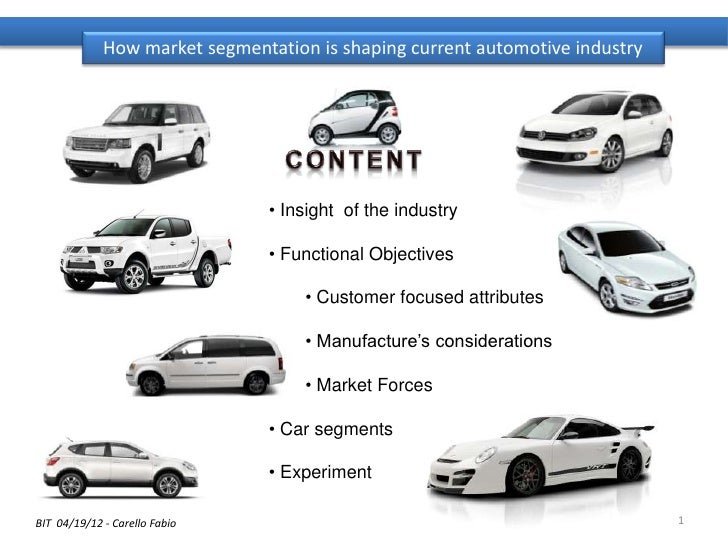 car market segmentation pdf target market for cars